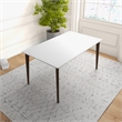Mel Modern Style Solid Wood Walnut/White Top Rectangular 59