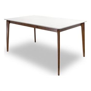 sel mid-century modern 59-inch rectangular dining table  in white