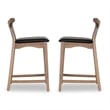 Jaxon Mid-Century Rectangular Faux Leather Counter Stool in Black (SET OF 2)