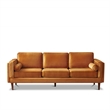 Hudson Living Room Mid Century Modern Pillow Back Velvet Sofa in Orange