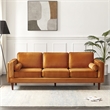 Hudson Living Room Mid Century Modern Pillow Back Velvet Sofa in Orange