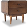 Stafford Mid-Century Modern Rectangular Solid Wood 2-Drawer NightStand  in Brown