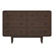 Stafford Modern Bedroom 6 Drawers Dressers in Solid Wood Walnut Brown