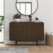 Stafford Modern Bedroom 6 Drawers Dressers in Solid Wood Walnut Brown
