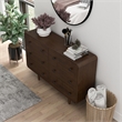 Stafford Modern Bedroom 6 Drawers Dressers in Solid Wood Walnut Brown
