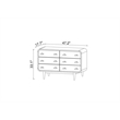 Stafford Modern Bedroom 6 Drawers Dressers in Solid Wood Walnut Brown