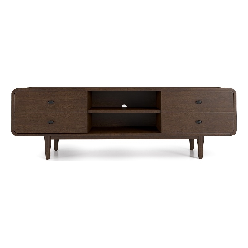 Stafford Mid-Century Modern Solid Wood Brown Tv Stand for 35/72 inch TV