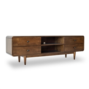 stafford mid-century modern tv stand in brown