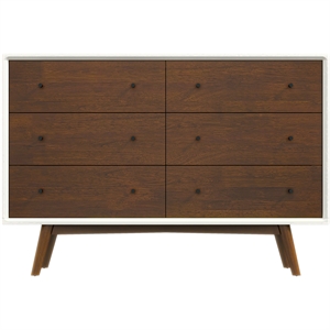 francesca mid-century modern 6-drawer dresser solid wood