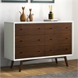 Francesca Modern Bedroom Furniture 6 Drawers White Dressers and Clothing Storage