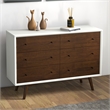 Francesca Modern Bedroom Furniture 6 Drawers White Dressers and Clothing Storage