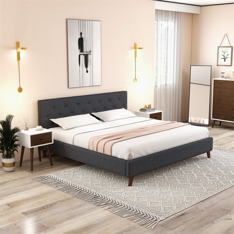 Cooper Mid-Century Modern Solid Wood Frame White 1-Drawer Nightstand