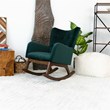 Logan Modern Tight Back Green Velvet Glider Rocking Chair for Nursery