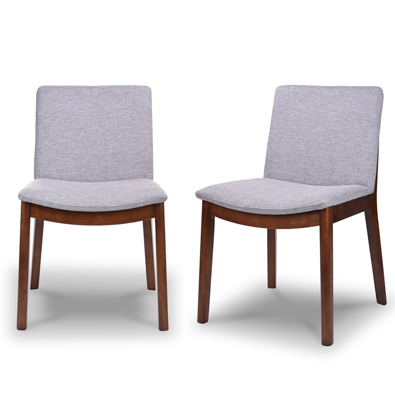Mid Century Modern Valentine Light Gray Dining Chairs (Set of 2) ASH0313