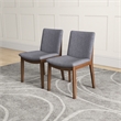 Valentine Mid-Century Modern Light Gray Fabric Dining Chair Set of 2