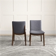 Valentine Mid-Century Modern Light Gray Fabric Dining Chair Set of 2