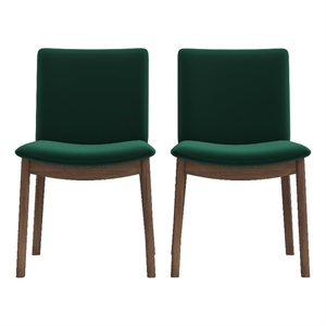 Valentine Mid Century Modern Green Velvet Dining Chair Set