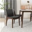 Valentine Mid-Century Modern Faux Leather Dining Chair in Black (Set of 2)