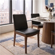Valentine Mid-Century Modern Faux Leather Dining Chair in Black (Set of 2)