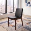 Valentine Mid-Century Modern Faux Leather Dining Chair in Black (Set of 2)