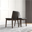 Valentine Mid-Century Modern Faux Leather Dining Chair in Black (Set of 2)