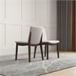 Valentine Mid-Century Modern Cream Fabric Dining Chair (Set of 2)
