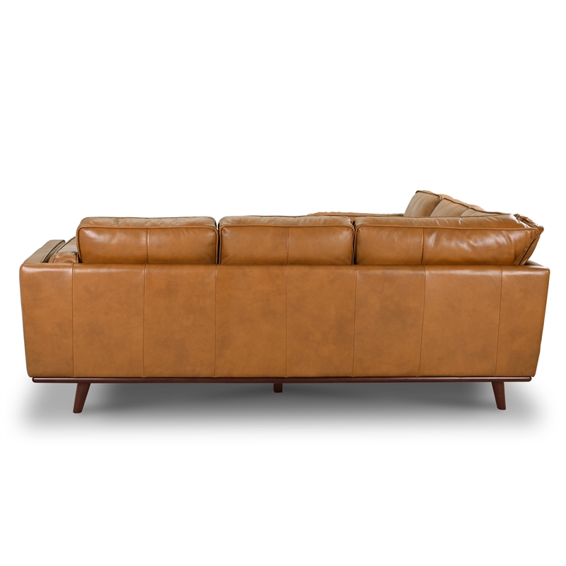 Genuine Leather Corner Sofa In Tan, Infinity Leather Corner Chaise Sofa With Storage