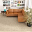 Timbukto Tan Leather Modern Living Room Symmetrical Corner Sectional Sofa
