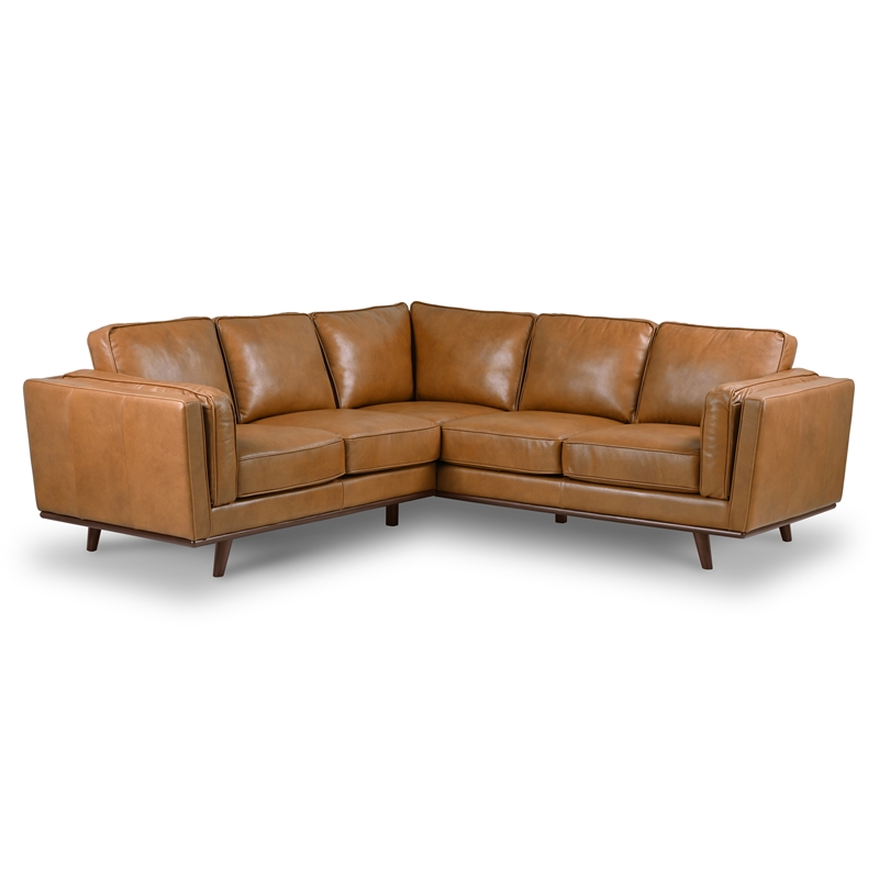 Genuine Leather Corner Sofa In Tan, Infinity Leather Corner Chaise Sofa With Storage