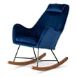 Revi Modern Indoor Livingroom Velvet Rocking Accent Chair in Navy Blue