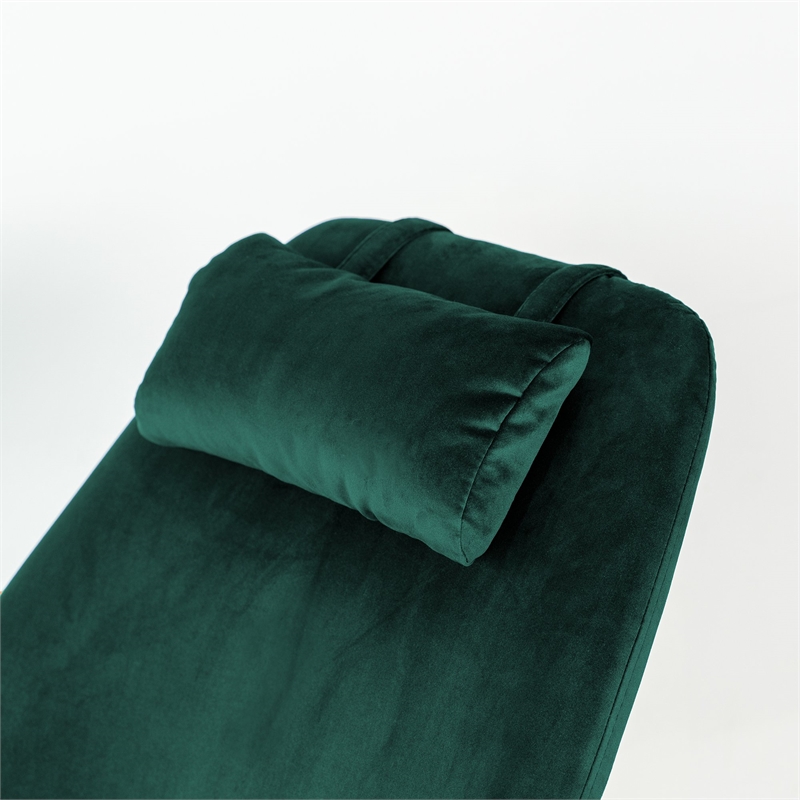 Revi Mid Century Modern Indoor Velvet Nursery Rocking Chairs in Green