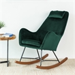 Revi Mid Century Modern Indoor Velvet Nursery Rocking Chairs in Green