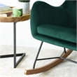 Revi Mid Century Modern Indoor Velvet Nursery Rocking Chairs in Green