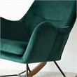 Revi Mid Century Modern Indoor Velvet Nursery Rocking Chairs in Green