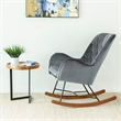 Severn Mid Century Modern Indoor Nursery Velvet Rocking Chairs in Dark Gray
