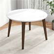 Crawford Modern Style Solid Wood Walnut/White Top Rectangular 43.3