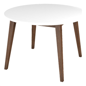 Crawford Modern Style Solid Wood Walnut/White Top Rectangular 43.3&quot Dining Table