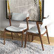 Vego Mid-Century Modern Fabric Dining Chair in Gray (Set of 2)
