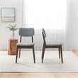 Aria Mid-Century Modern Fabric Dining Room&Kitchen Chair in Gray (Set of 2)