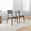 Aria Mid-Century Modern Fabric Dining Room&Kitchen Chair in Gray (Set of 2)