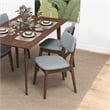 Aria Mid-Century Modern Fabric Dining Room&Kitchen Chair in Gray (Set of 2)