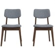 Aria Mid-Century Modern Fabric Dining Room&Kitchen Chair in Gray (Set of 2)