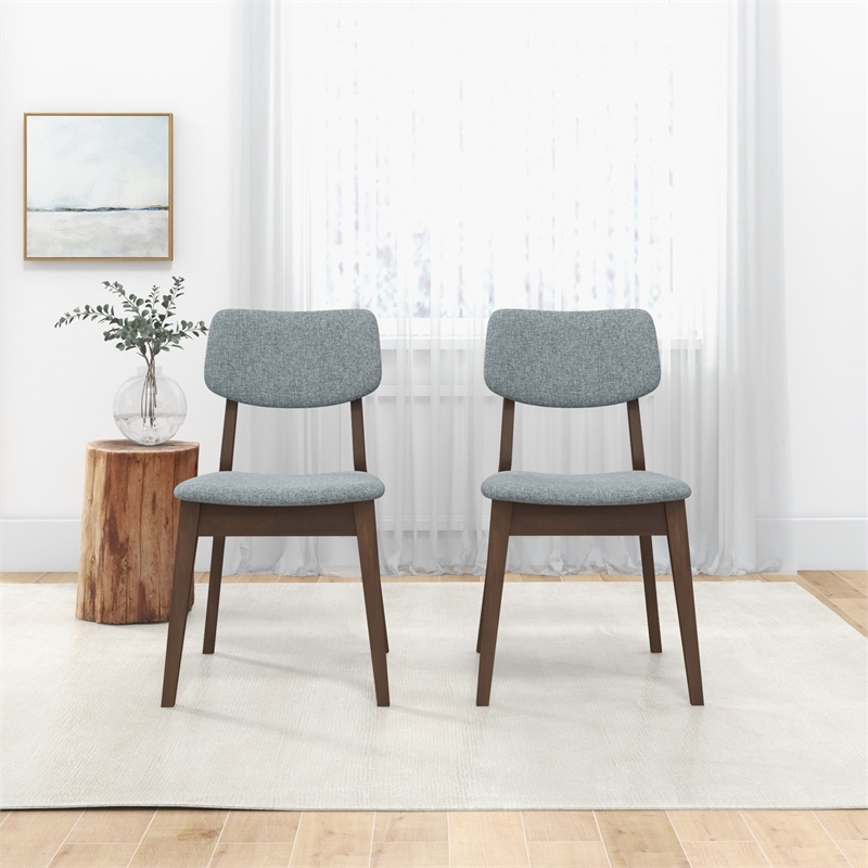Aria Mid-Century Modern Fabric Dining Chair - Thumbnail 2