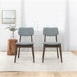 Aria Mid-Century Modern Fabric Dining Room&Kitchen Chair in Gray (Set of 2)