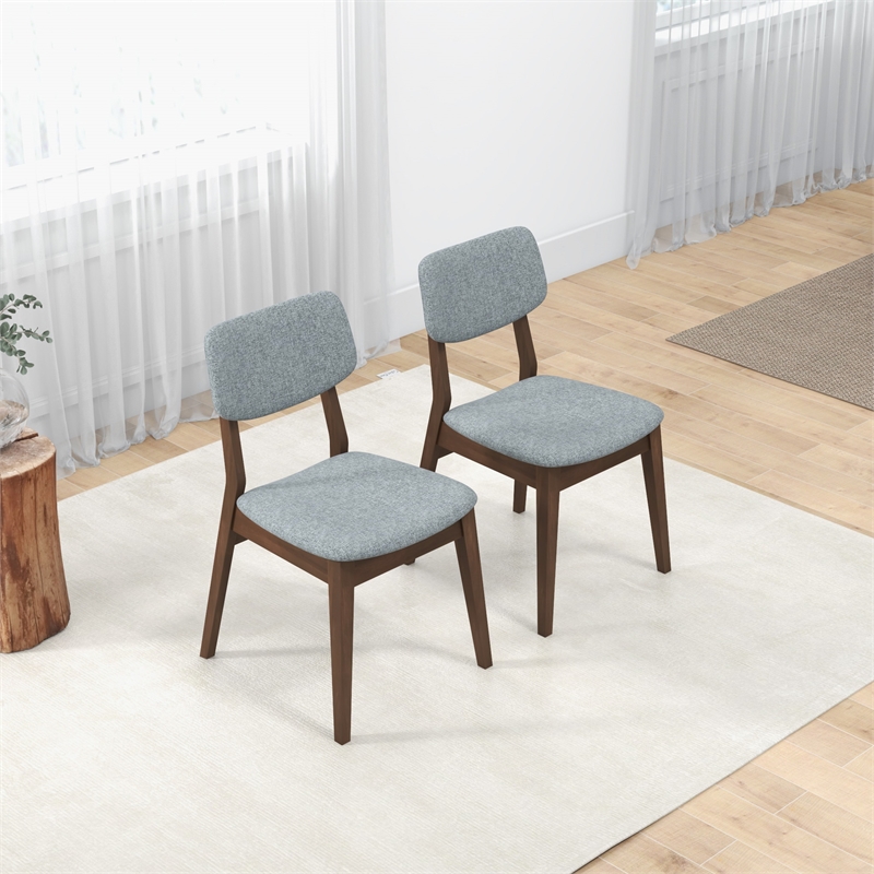 Aria Mid-Century Modern Fabric Dining Chair - Thumbnail 3
