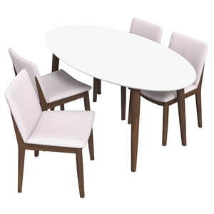 Killian Mid Century Modern Solid Wood 5 Piece Furniture Set