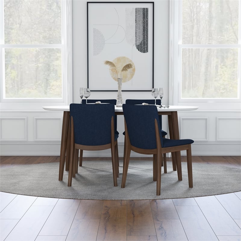 Kyro Modern Solid Wood Walnut Dining Room & Kitchen Table Set for 4