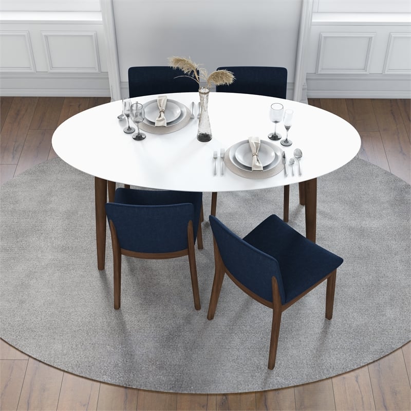 Kyro Modern Solid Wood Walnut Dining Room & Kitchen Table Set for 4