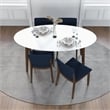 Kyro Modern Solid Wood Walnut Dining Room & Kitchen Table Set for 4