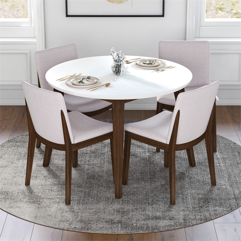 Holden Modern Solid Wood Dining Table and 4 Chair Set